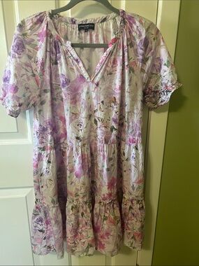 Generation Love Lavender Floral Tiered V-Neck Tunic